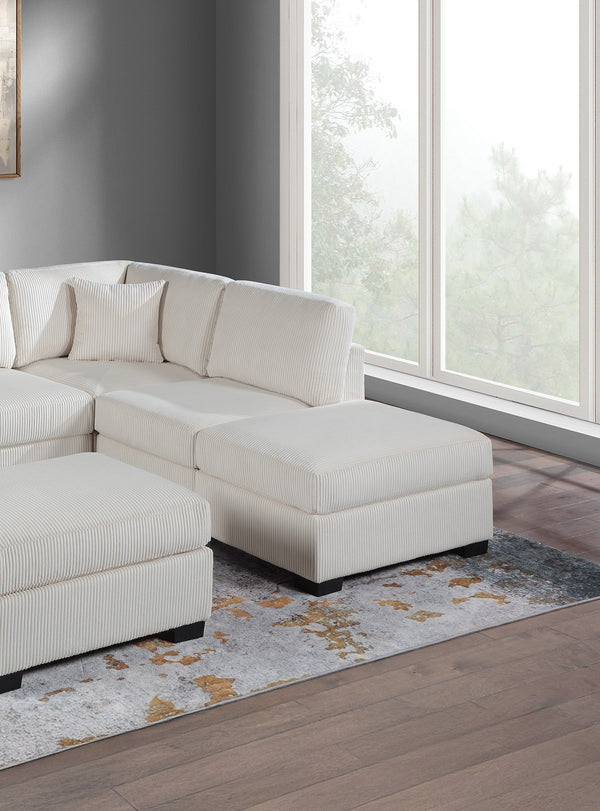 English Elm Contemporary 3-Piece Sectional Sofa Set in Ash Black Corduroy with RAF/LAF Chaise, Tufted Seats, Pillows - Stylish Low-Profile Design Beige 34 L x 26 W x 45 H B011S01768