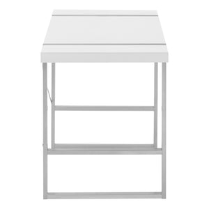 English Elm Computer Desk - Sleek White Laminate With Grey Metal Frame, Perfect For Home Office & Small Spaces B2710P219885