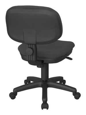 OSP Home Furnishings Basic Task Chair with Pneumatic Height Adjustment Ergonomic Swivel Seat for Home Office Grey SC117-226