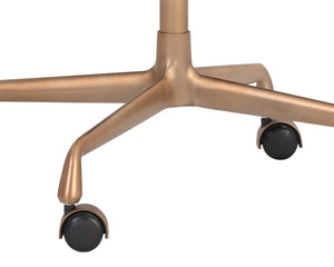 Sunpan Collin Office Chair - Stylish Bovine Leather with Elegant Iron Frame for Modern Workspace Comfort Brown / Saloon Light Grey Leather