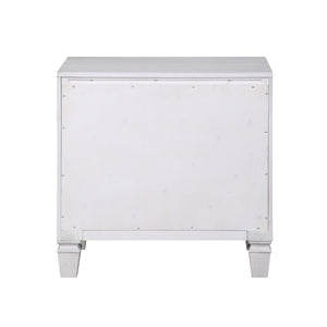 English Elm Two-tone 3-Drawer Nightstand with Round Tapered Legs, Spacious Storage & Weathered Oak Fronts for Bedrooms Antique White,Gray B016P256550
