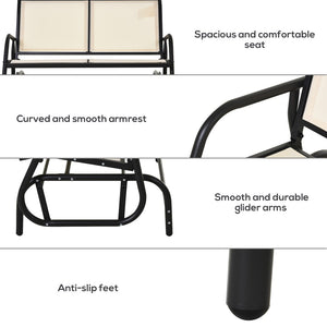 English Elm Outsunny 2-Person Outdoor Glider Bench With Durable Steel Frame – Relaxing Loveseat For Patios & Gardens W2225P200830-GIGA