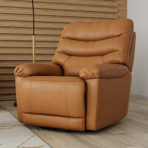 English Elm Global Home Swivel Glider Recliner In Oslo Antelope - Luxurious Leather, Smooth Motion & Comfort B339P333948