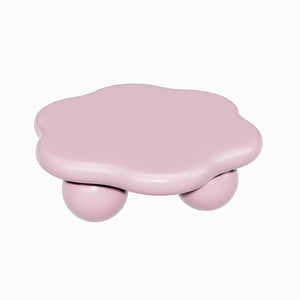 English Elm 35" Cloud Shaped Mdf Coffee Table Sculptural Round Top with Spherical Legs for Modern Living Pink W1435S00026