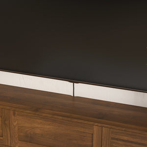 English Elm Floating Wall Mounted Tv Shelf with Led Backlight Gloss Cabinet and Built in Power Strip Wood W1321P391261