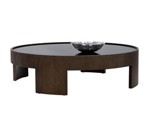 Sunpan Brunetto Coffee Table - Stylish Modern Design with Top Grain Leather Upholstery and Durable Frame Distressed Brown