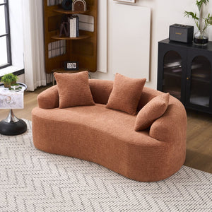 English Elm Ly-025s Chenille Curved Loveseat Compact Sofa with Spring Support for Small Spaces W2231P495049