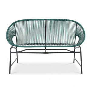 English Elm Nusa Outdoor 3 Piece Pe Rattan Chat Set with Iron Frame for Patio Balcony NUSA3PCSETTEL-N