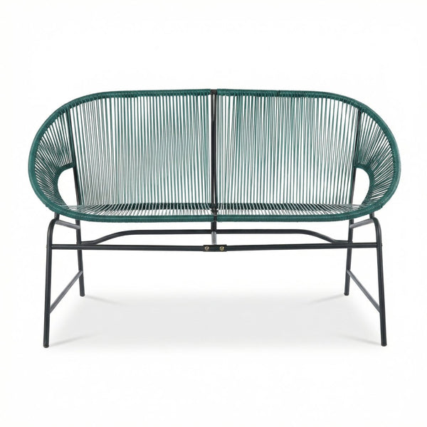 English Elm Nusa Outdoor 3 Piece Pe Rattan Chat Set with Iron Frame for Patio Balcony NUSA3PCSETTEL-N