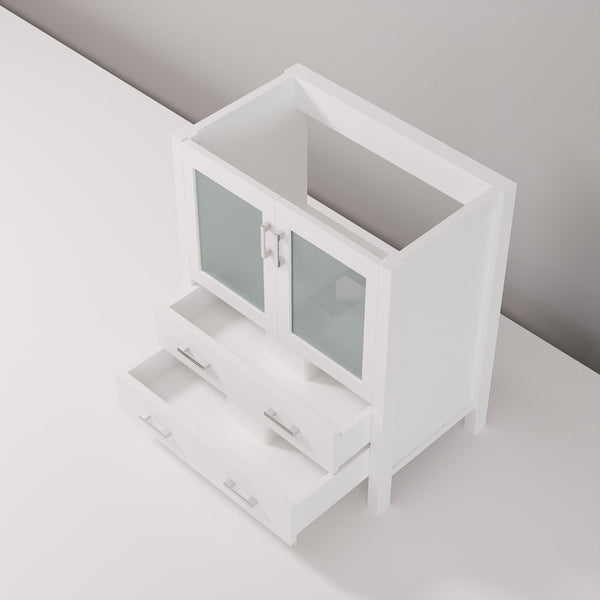 English Elm White Modern Bath Vanity 30" W X 18.25" D - Compact Design With Soft-Close Doors & Drawers For Storage B2731P260418-GIGA