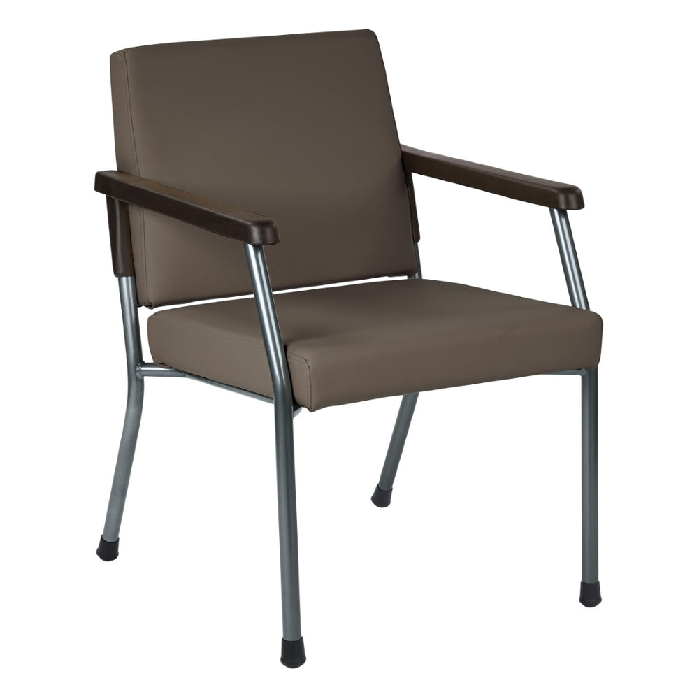 OSP Home Furnishings Bariatric Guest Chair with Reinforced Metal Frame and Pu Arm Pads for Medical Waiting Rooms BC9601-R111
