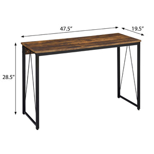 English Elm Weathered Oak Writing Desk - 47.5" Stylish Home Office Desk With Metal Sled Base For Modern Spaces B062P184523-GIGA