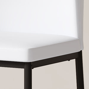 English Elm Luxury Modern Dining Chair Set Of 6 - White Pu With Black Metal Legs, Ergonomic Comfort & Style W1151P282703