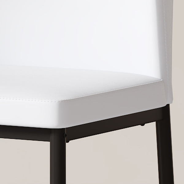 English Elm Luxury Modern White Pu Dining Chairs Set Of 4 - Ergonomic Design With Stylish Black Metal Legs W1151P282695