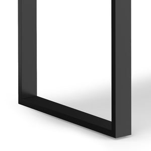 English Elm Fieldcrest Solid Acacia Dining Table with Live Edge Top and Black U-Shaped Iron Legs, 72" Natural B136P203502