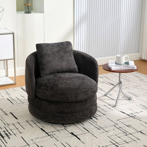 English Elm 30"w Chenille Barrel Swivel Accent Chair Cozy Cocoon Seat for Living Room Lounge W3118P384514
