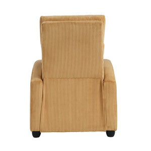 English Elm Modern Parsons Push Back Recliner Chair in Soft Corduroy Fabric — Sleek Comfortable Living Room Lounger with Solid Wood Frame and Easy Recline Mechanism Yellow 30 L x 27 W x 21.5 H B011P395835