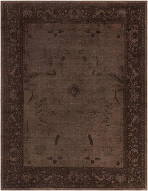 Unique Loom La Jolla Floral Machine Made Floral Rug Brown, Beige/Brown 9' 10" x 13' 0"