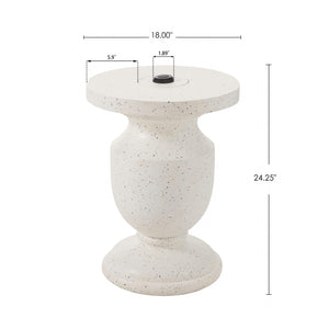 English Elm Christopher Knight Home® - MGO Speckled White Umbrella Base 24.25"H – Heavy MGO Sand-Fill Stand with Multi-Cap Fit & Tighten Knob N772P358135T