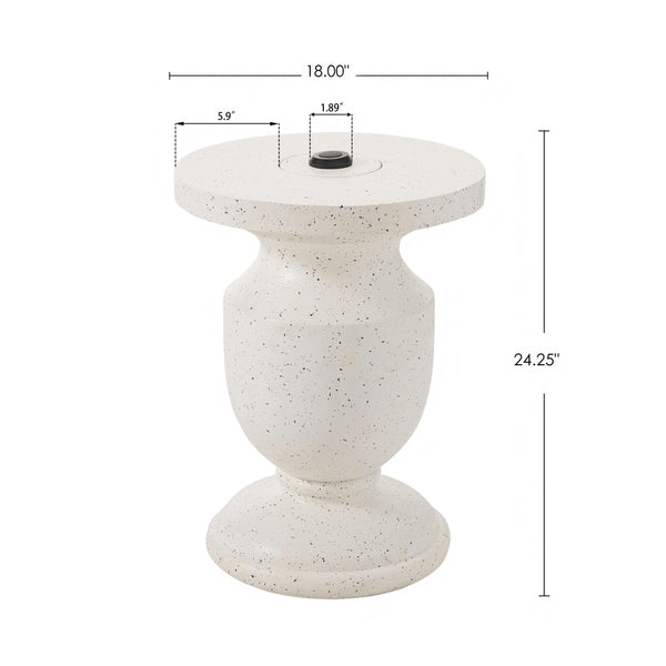 English Elm Christopher Knight Home® - MGO Speckled White Umbrella Base 24.25"H – Heavy MGO Sand-Fill Stand with Multi-Cap Fit & Tighten Knob N772P358135T