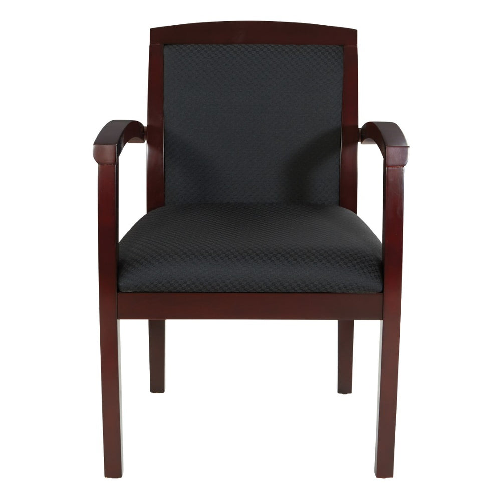 OSP Home Furnishings Upholstered Guest Chair Solid Hardwood Frame Mahogany Finish for Office Reception Rooms KEN79MAH-3