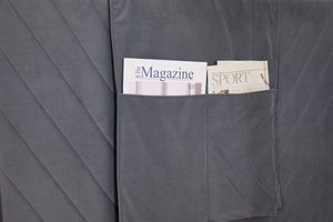 English Elm Twin Velvet Upholstered Daybed with Trundle, V-Pattern Backrest, USB Port, Side Pockets, Sturdy Design Grey W1361S00040