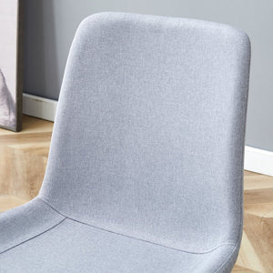 English Elm Comfortable Linen-Cotton Dining Chairs Set of 4 in Light Gray — Ergonomic Curved Cushions, Metal Legs, Breathable Fabric W1151P230557