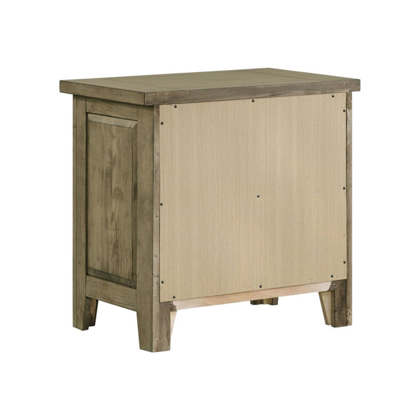 English Elm 2-drawer White Gloss Nightstand with Usb Charging Ports and Geometric Drawer Fronts B016P453621