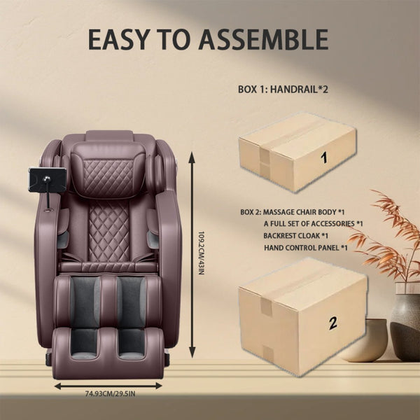English Elm The Zero Gravity Massage Chair: Full Airbag Coverage, Hip Heating & Foot Massage For Ultimate Relaxation! W3327S00001-GIGA
