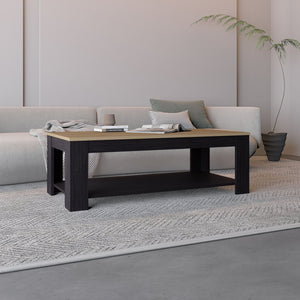 English Elm Cecil Mid-Century Coffee Table with Open Shelf, Durable Engineered Wood, Walnut Finish for Living Areas B200P362039