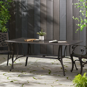 English Elm Christopher Knight Home® - Outdoor Cast Aluminum Rectangular Dining Table - Elegant Bronze Finish For Timeless Outdoor Dining N768P348383B