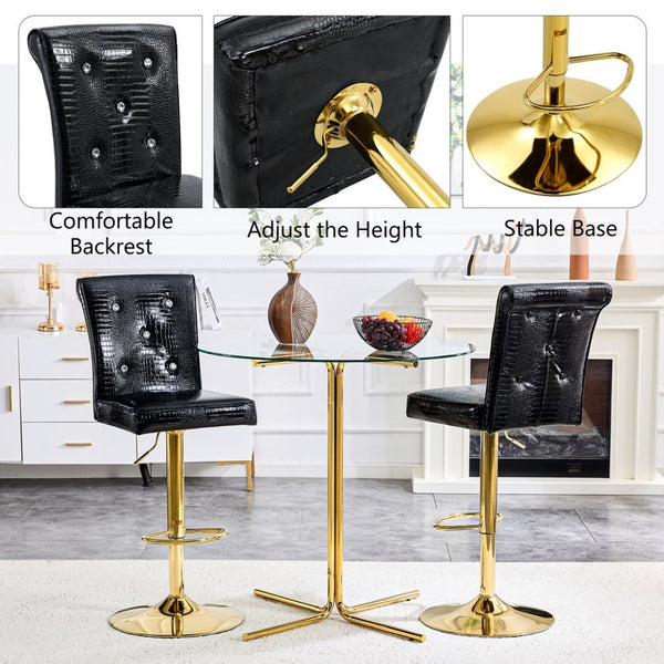 English Elm 4-pack Pu High-back Dining Chairs with Powder-coated Metal Legs for Modern Kitchens Black W3875P371071