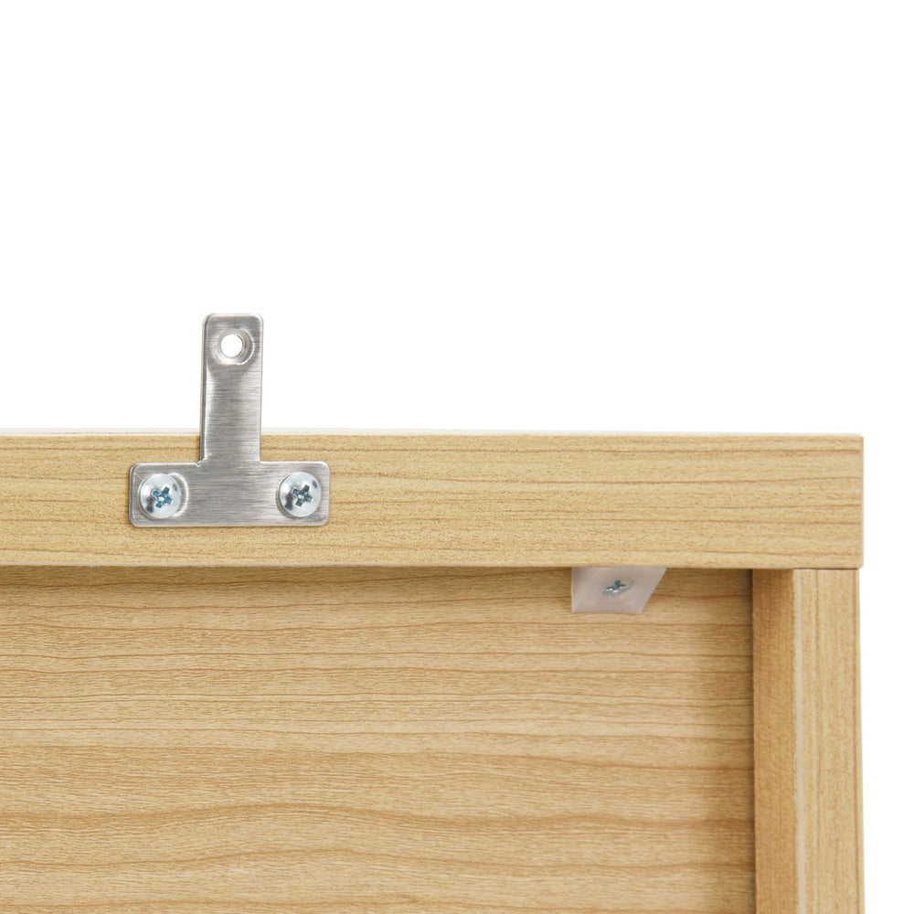 English Elm 6 Drawer Storage Cabinet Natural - 6-Drawer Wide Dresser with Wavy Panel, Handless Modern Organizer for Bedroom W409P263831