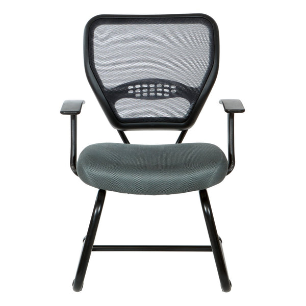 OSP Home Furnishings Professional Airgrid Mesh Back Visitor Chair with Lumbar Support and Sled Base for Offices 5505-2M