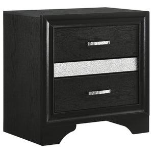 English Elm Annie Glam White Full Storage Bedroom Set with Crystal Pulls and Glitter Accents Black B062S01612