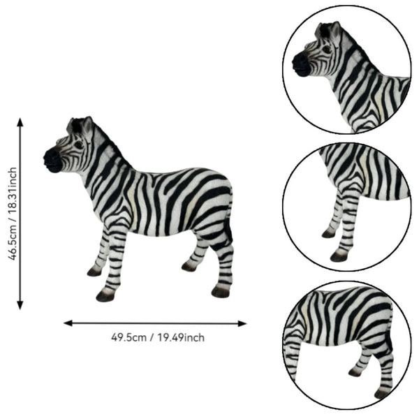 English Elm 18.31" Hand-painted Resin Zebra Statue Lifelike Wildlife Accent for Garden or Patio W5709P462749