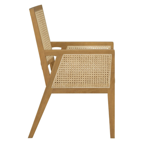 English Elm Natural Rattan Woven Armchair Set Rubberwood Farmhouse Coastal Dining Seating Pair Beige,Natural N776P385750N