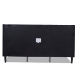 English Elm Aspen Vertical Tufted Headboard Platform Bed Set, King, Anthracite Black Velvet