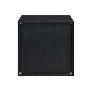 English Elm 2 Storage Drawers Nightstand Industrial Black Accent Table with Silver Pulls, Spacious Top & Hidden Storage B016P256520