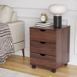 English Elm 3-drawer Rolling Wood File Cabinet with Locking Casters for Home Office Under Desk Brown T3623P434241