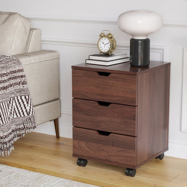 English Elm 3-drawer Rolling Wood File Cabinet with Locking Casters for Home Office Under Desk Brown T3623P434241