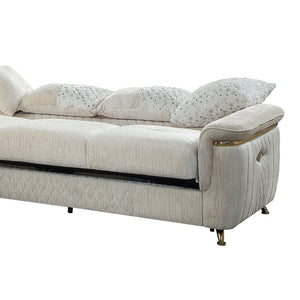 English Elm Argo Contemporary L-shaped Sectional Sofa with Steel Base and Six Seat Capacity Beige B009S02184