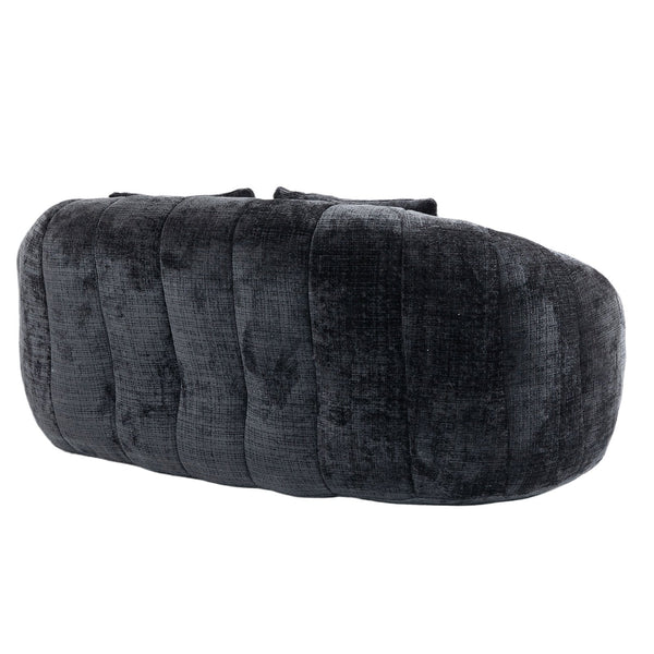English Elm Bean Bean Bag Sofa High-Density Memory Foam Two-Seater Lounger High Back Chenille Cozy Support Black W395P181440