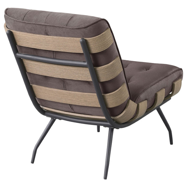 English Elm Staten Tufted Armless Chair Striped Fabric Upholstery with Pocket Coil Seating B062P440077