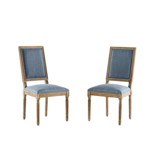 English Elm Christopher Knight Home® - [Set Of 2] French Country Dining Chairs - Vintage Cane Backrest, Soft Upholstered Seats & Fluted Legs N767P263677D