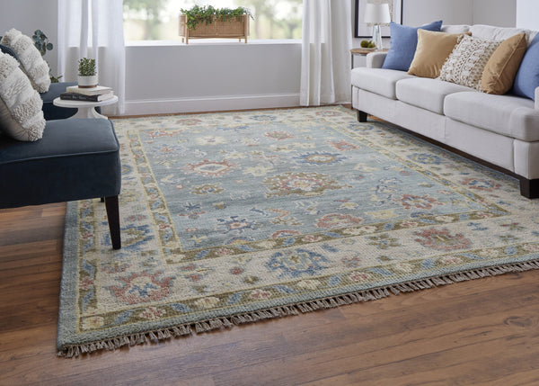 Feizy Rugs Fillmore Hand-knotted Wool Rug - Artisan-crafted Floral Design With Rich Colors For Timeless Style Blue,Ivory,Yellow Wool Fil69cjfbluivye10