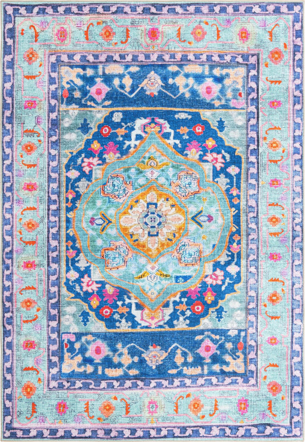 Unique Loom Timeless Philip Machine Made Medallion Rug Blue, Black/Ivory/Green/Gold/Red/Pink/Orange 8' 4" x 12' 2"