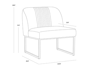 Sunpan NEVIN Lounge Chair - Modern Design in Polo Club Muslin with Antique Brass Legs for Stylish Comfort 105093