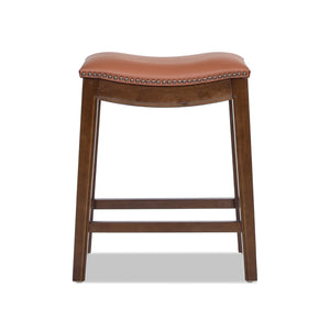 English Elm Barlow 24.5" Backless Saddle Counter Stool, Leather