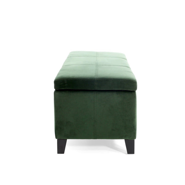 English Elm Indoor Tufted Upholstered Storage Bench with Lift Top Hidden Compartment for Entryway Forest Green N779P396200G